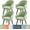 Green, variant on Curved Back Dining Chair Covers with Armrest, Stretch Accent Dining Room Chairs Covers Slipcovers with Arms, Office Desk Chair Covers, Swivel Armchair Cover Protector for Vanity