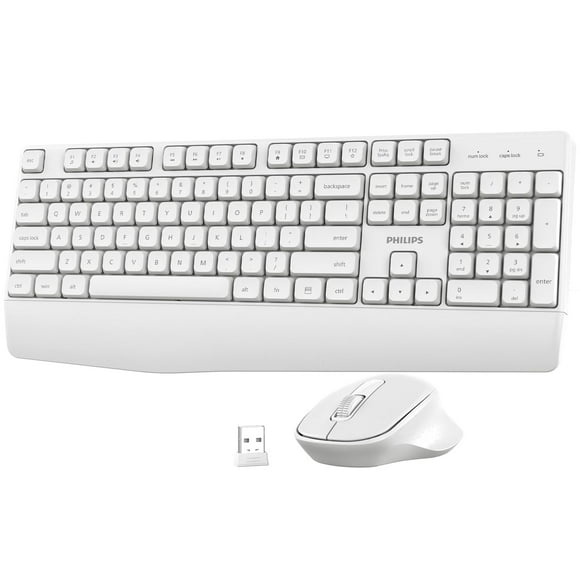 Combo de teclado y ratón inalámbrico PHILIPS Ergonomic Silent 2.4 GHz