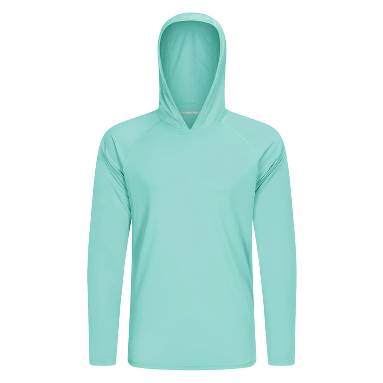 TACVASEN Mens Casual Lightweight Fishing Shirt UPF 50+ Cycling Hoodie Light Blue M, Men's, Size: Medium