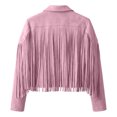 thumbnail image 4 of Gaexia Fringe Jacket for Girls Kids Cowgirl Western Tassels Motorcycle Cardigan Cropped Coats Sizes 5-14 Years Fringe Jacket, 4 of 7