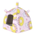 thumbnail image 3 of Casita colgante para pájaros, nido para loros, cama acogedora para hámsteres, escondite de mesa para mascotas, accesorio versátil, forrado de felpa, Conejo, 3 of 8