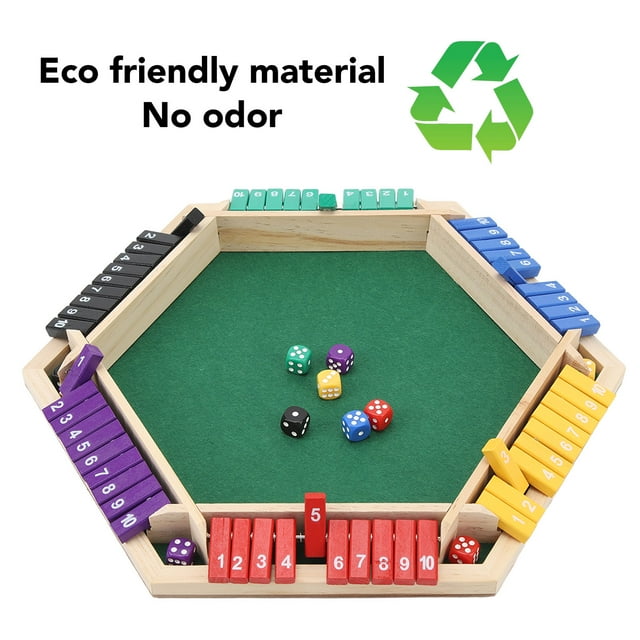 <p>Shut The Box Board Game, Pub Board Game Endless Fun Basswood 6 Player Shut The Box Math Game With 12 For Kids For Leisure</p>