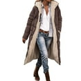 thumbnail image 1 of Kcodviy Manteau Imperméable à Capuche pour Femmes Grande Taille avec Poches Manteau d'Hiver Mignon Réversible en Cuir, 1 of 6