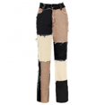 thumbnail image 1 of Women's High-Waisted Wide-Leg Patchwork Jeans with Detachable Belt, Blue, 1 of 9