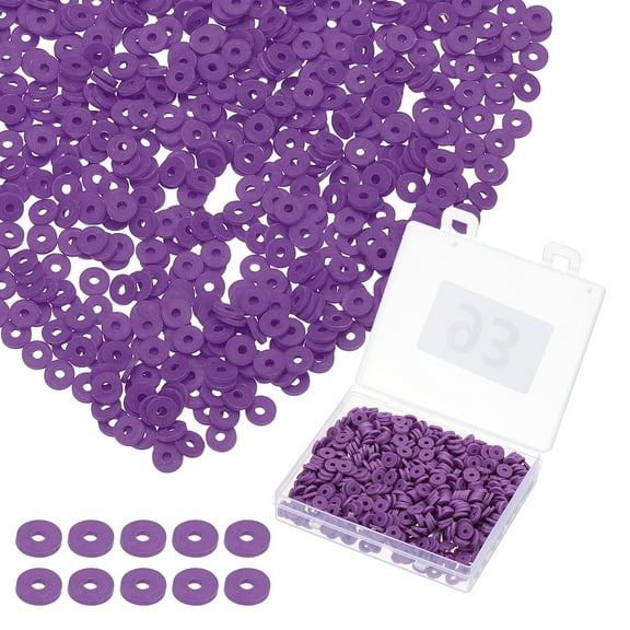 Clay Beads, 1000 Pcs Purple Heishi Beads 6mm Flat Polymer Clay Beads Friendship Bracelet DIY Kit for Jewelry Necklace Earring Making