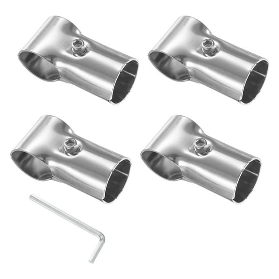 Uxcell 4-Pack Structural Pipe Connector, T Clamps Stainless Steel Pipe Connector for OD 1.3" or 32MM Pipe