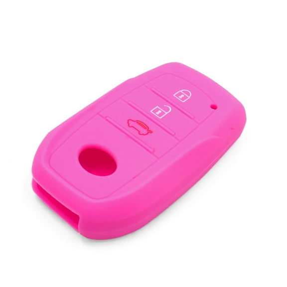 Unique Bargains Pink Silicone Car Remote Key Fob Cover Case for Toyota Crown Camry Corolla RAV4