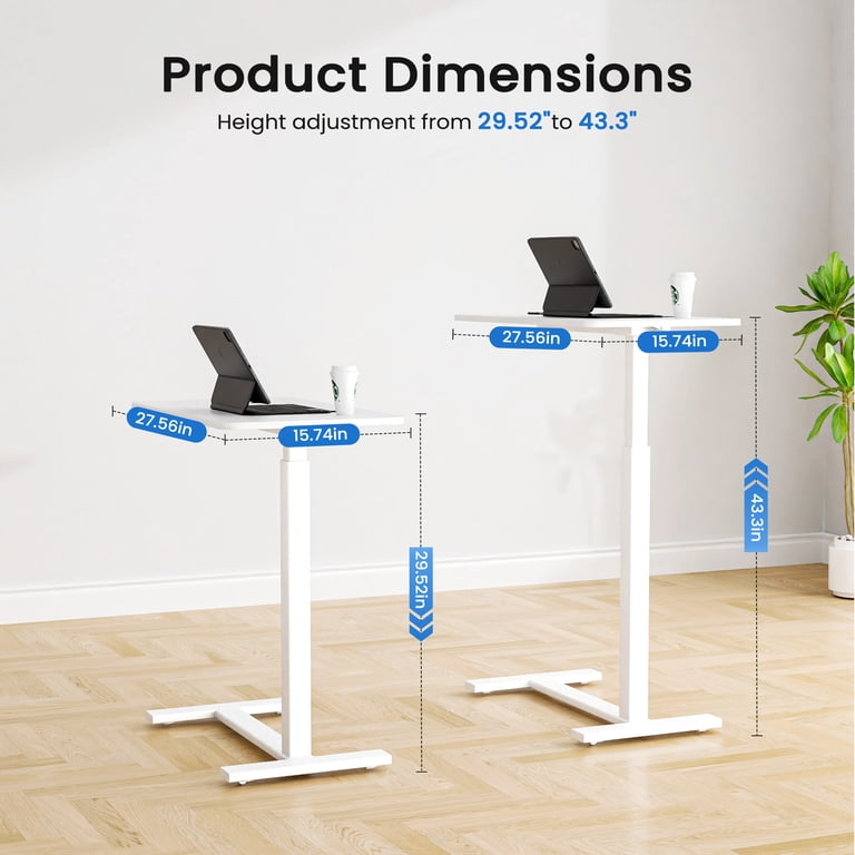 Mobile Standing Desk with Adjustable Height and Rolling Casters photo 4
