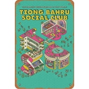 Metal Tin Signs Tiong Bahru Social Club Movie Home Gate Garden Bars Restaurants Cafes Office Store Pubs Club Sign Gift 12 X 8 Inch