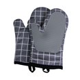 thumbnail image 1 of Gants de Four Résistants à la Chaleur Faciles à Utiliser Mitaines de Four en Silicone à Suspendre et à Raccorder pour Gris, 1 of 9