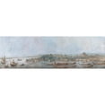 thumbnail image 2 of Louis-François Cassas 14x7 Black Ornate Wood Framed Double Matted Museum Art Print Titled: Panorama of Sarayburnu, 2 of 5