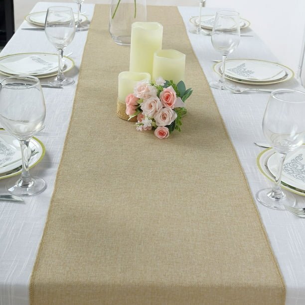 Efavormart 14"x108" Natural Boho Chic Rustic Table Runner Linen Jute ...