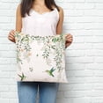 thumbnail image 2 of Green Eucalyptus Leaves Pillow Covers 18x18 Inch Decorative Throw Pillow Cover, Birds Flowers Spring Watercolor Floral Sofa Pillowcases Accent Cushion Case Home Decor Bedroom Living Room, 2 of 6