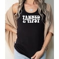 thumbnail image 3 of Tanned & Tipsy Retro Tank Top for Women Trendy Summer Tank Top for Adults Black Tank Top Small, 3 of 4