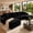 Black, variant on Aukfa 115" Cloud Sectional Sofa U Shape Modular Boneless Couch for Living Room, 2 Ottoman&Pillows, Corduroy, Black
