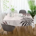 thumbnail image 6 of Pink Leaf Rectangle Tablecloth, Dust Proof Anti Wrinkle Wipeable Table Cloth Tabletop for of Dinner Kitchen Wedding Holiday Party 60"x60" Home Decor, 6 of 7