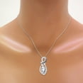 thumbnail image 2 of RYLOS Necklace Sterling Silver 925 Designer Necklace Marquise Gemstone & White & Black Diamonds Pendant 18" Chain 10X5MM White Topaz April Birthstone Womens Jewelry Silver Necklace, 2 of 7