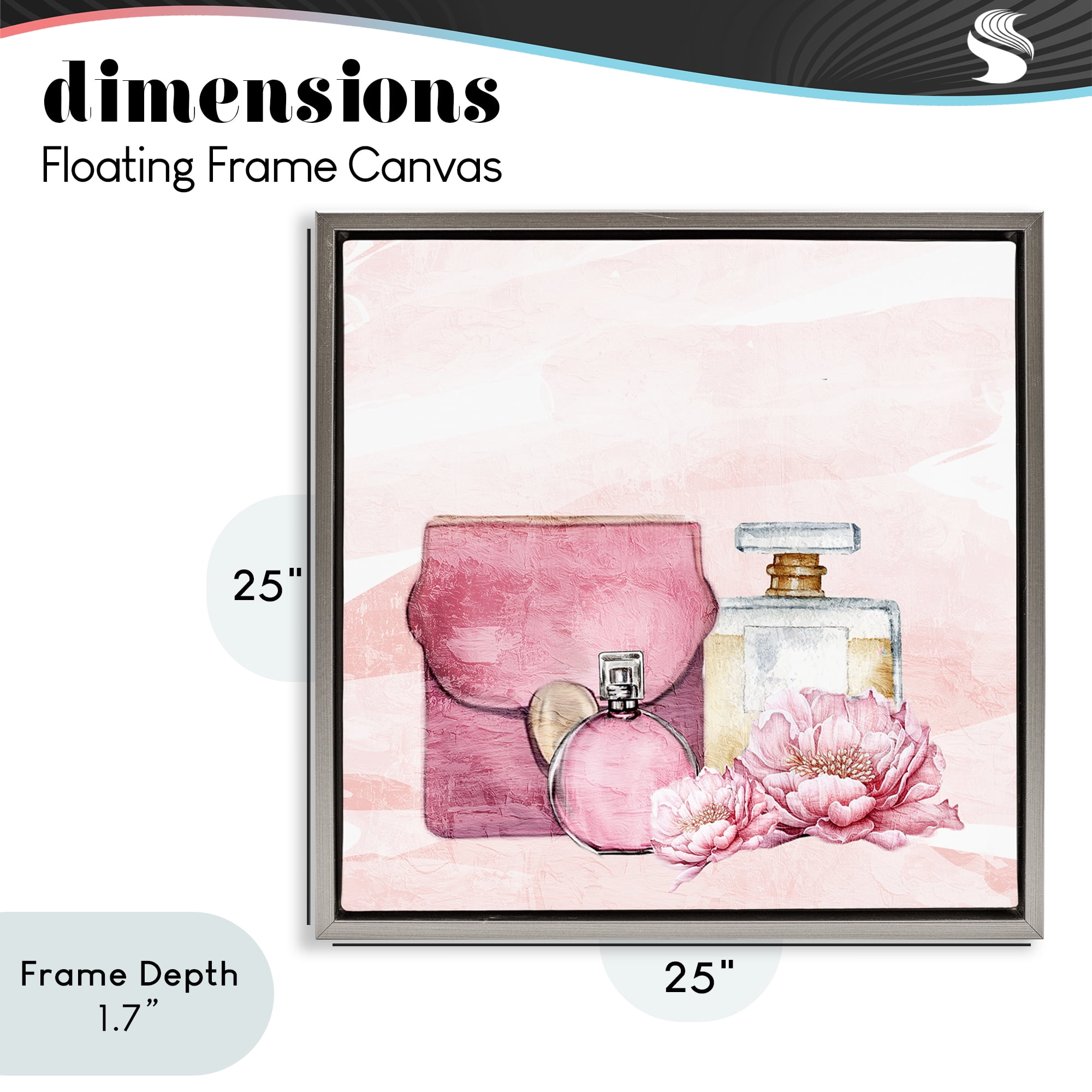 Stupell Industries Blush Glam Time Collection Gray Framed Floater Canvas Wall Art, design by Kim Allen