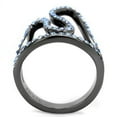 thumbnail image 2 of Womens Light Black Ring Anillo Para Mujer Stainless Steel Ring with Top Grade Crystal in Aquamarine Irene, 2 of 4