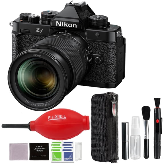 Nikon Zf Mirrorless Camera with 24-70mm f/4 Lens (Black) with Advanced Accessories and Travel Bundle | 1772 | nikon zf 24-70mm f/4