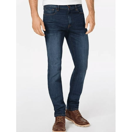 Tommy Hilfiger Mens Straight Fit Vintage Wash Jeans Blue 34 x 32