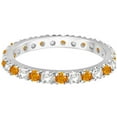 thumbnail image 2 of Diamond and Citrine Eternity Ring Guard Band 14K White Gold (0.64ct), 2 of 3
