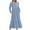 Blue2, variant on Diufon Womens Fall Casual Dresses Stripe Printed Maxi Dress Round Neck Long Sleeve Dress with Pockets