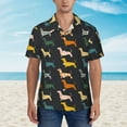 thumbnail image 4 of Fotbe Plaid Dachshund Hawaiian Shirt for Men Unisex Summer Beach Casual Short Sleeve Cotton Linen Button Down Shirts-Medium, 4 of 9