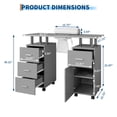 thumbnail image 2 of 42 Inch Manicure Table,Ergonomic Nail Desk with Lockable Wheels,Large Storage Cabinet & Drawers,Nail Tech Table for Salon & Home Use,Gray, 2 of 8