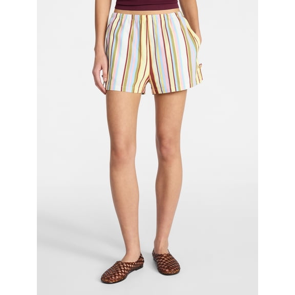 No Boundaries Cotton Pull-On Shorts with Side Bows, Women's XXS-XXL