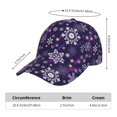 thumbnail image 2 of Balery Christmas Purple Snowflakes Gorra de béisbol de tamaño ajustable para correr, entrenar y actividades al aire libre. Gorra de papá para todas las estaciones., 2 of 6