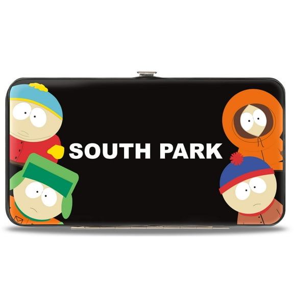 Comedy Central Wallet, Hinged, South Park Boys Peeking Pose and Logo Stacked Multi Color, Vegan Leather