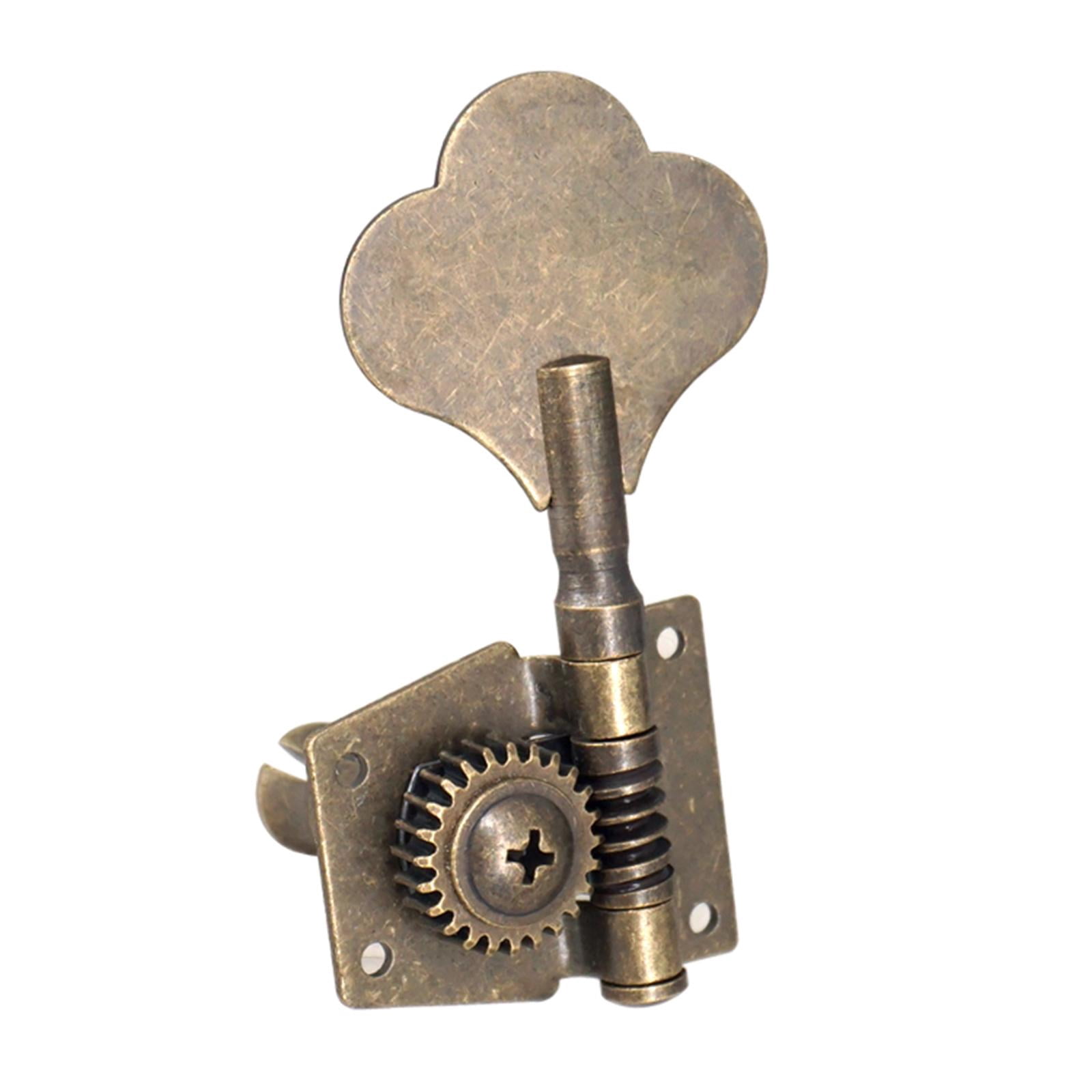 LeeQinersw 4 Open Bass Tuning Pegs Electric Bass Tuning Pegs Machine Heads Knobs Metal Bass 2L2R Bronze
