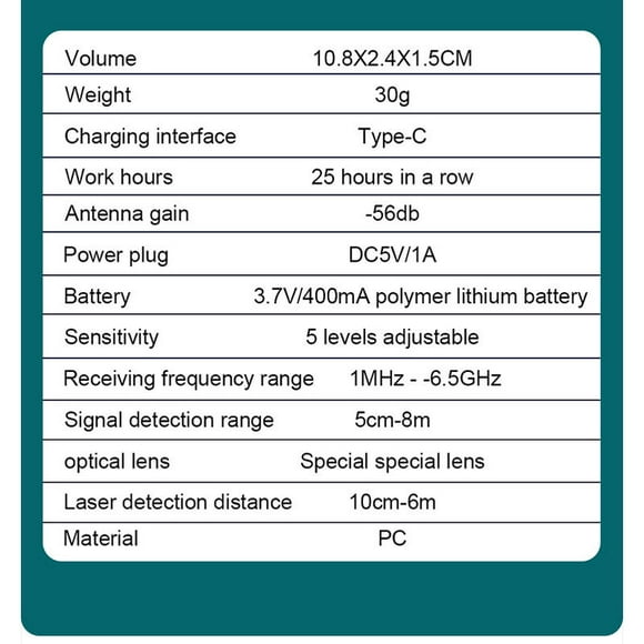 Anti-Spy Wireless RF Detector, Anti Spy Hidden Camera Detector Finder Radar Radio Scanner Wireless Signal Alarm for Phone Office Store Hotel and Home