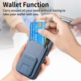 thumbnail image 5 of C1-11 for iPhone 16 Pro Case Card Holder Carbon Fiber Texture Leather Coated TPU Phone Cover - Blue, 5 of 5