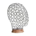 thumbnail image 3 of TOOYFUL , Holder with Wooden Base, Hat Display Stand, Metal Hollow Mannequin Head for Hats Jewelry Headphones, 3 of 10