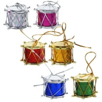 YSNOOWE 12Pcs Toy Drum Ornaments For Christmas Tree Assorted Color Plastic Hanging Decoration