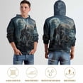 thumbnail image 6 of LAOLIUSN Men’s 3D Wolf Hoodie All Over Print Pullover Hooded Sweatshirt, Galaxy Moon Wolf Pack Graphic, Soft Stretch Polyester Spandex, S-4XL, 6 of 6