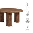thumbnail image 3 of Coffee Sofa Side End Table, round, Walnut Brown, Wood, Living Room Lounge Cafe Lobby Hospitality Restaurant, Modern Contemporary, HB37938, 3 of 8