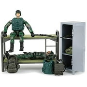 Click N 'Play Military Life Living Quarters Bunk Bed Ensemble de jeu 14 pièces avec accessoires.