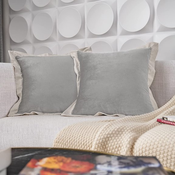 DriftAway Boho Throw Pillow Covers Modern Farmhouse Decorative Home Cushion Light Gray