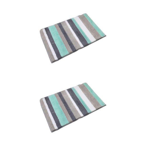 Monstrate Alfombrilla de baño lavable a máquina con microfibra superabsorbente antideslizante TPR inferior alfombrilla de baño superabsorbente cielo azul 40*60cm 2Conjunto