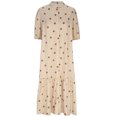 thumbnail image 4 of AherBiu Robe d'Été pour Femmes à Pois, Boutonnée, Manches 1/2, Décontractée, Ample, à Volants, Longue, 4 of 5
