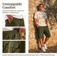 thumbnail image 2 of Trgacdwlo Mens Cargo Shorts Multi Pockets Elastic Waist Mens Workout Shorts Hiking Running Summer Lightweight Men Shorts Casual Green L, 2 of 7