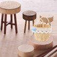 thumbnail image 2 of MOVTOTOP 1Set Mini Picnic Baskets Party Favor for Photographers in Light Yellow 4.5x4.5x3in Rattan Round, 2 of 7