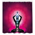 thumbnail image 3 of Ambesonne Colorful Shower Curtain, Maroon Yoga, 69"Wx84"L, Pink Black, 3 of 5
