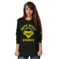 thumbnail image 3 of Make Music Not Enemies Cute Adorable Women Plus Size Long Sleeve Graphic Tee Brisco Brands 2X, 3 of 5