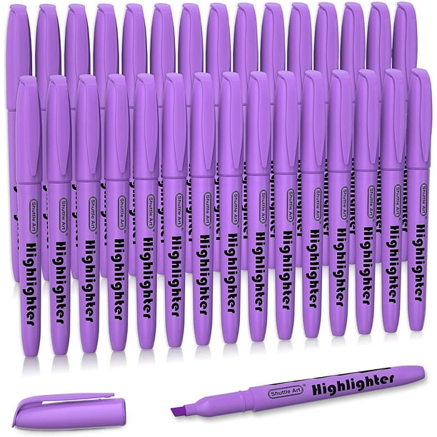 Highlighters, Shuttle Art 30 Pack Purple Highlighters Bright Colors