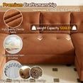 thumbnail image 5 of U-Shaped Sectional Sleeper Sofa with Charging Station and Pull Out Bed, 2 in 1 Convertible Couch Bed with Removable Armrests, ,Oversized Modular with Chaise Lounge for Living Room, Apartment, Orange, 5 of 7
