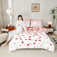 thumbnail image 4 of Castle Fairy Love Heart Print Bedding Comforter Set 2pcs for Teenagers Female Women,Romantic Valentine's Day Twin Comforter Sets Microfiber,Red Couple Lover Breathable Bedding Set, 4 of 8